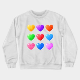 Colorful watercolor hearts Pack Crewneck Sweatshirt